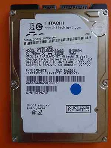 Hitachi HTS542525K9SA00 | P/N: 0A54876 | DA2010 | SEP-08 | 250GB disco rígido - Imagen 1 de 1