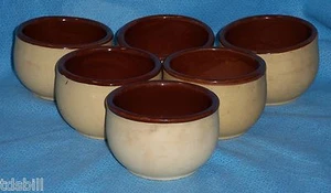Schönes 6er Set Vintage Watt kleine Steinzeug Bohnen Tasse/Puddingschale 75 USA - Bild 1 von 4