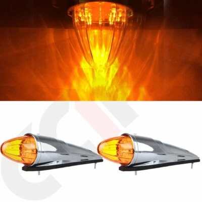 2x17LED Amber Torpedo Cab Marker Clearance Roof Running Top Light  for Kenworth - Image 1 of 4
