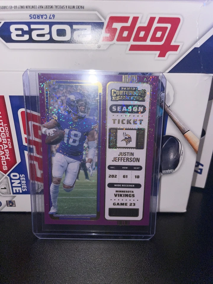 2022 Contenders Justin Jefferson Stardust Purple case hit - Image 1 of 4