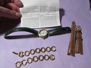 VINTAGE AVANTI wrist watch w/3 changeable bands & instructions NEEDS battery - Picture 1 of 6