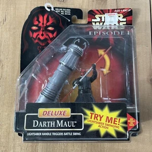 STAR WARS Episode 1 Deluxe DARTH MAUL Lightsaber 3.75" Action Figure 1998 NEW - Picture 1 of 2