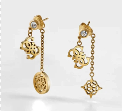 Orecchini Guess Donna Acciaio Dorati Pendenti _JUBE01177 - Immagine 1 di 2