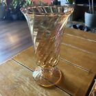 Vintage Carnival Marigold Pedestal Glass Vase FL-49,  9”Tall