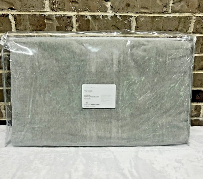 Pottery Barn Hudson Heathered Gray Velvet Full Queen Duvet Cover 100% Cotton NEW - Image 1 of 4