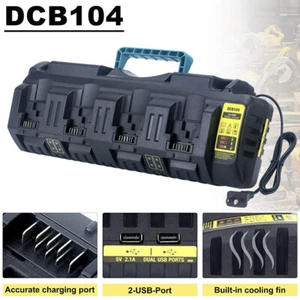 DCB104 Fast Charger For DEWALT 18V/20V/60V MAX Multi-Port Fast Charge 4 at once - Picture 1 of 9