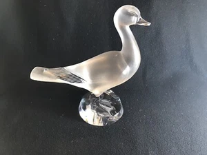 Lalique Crystal Art Glass frosted/clear Large 9.5” Tall Standing Duck Figurine - Picture 1 of 13