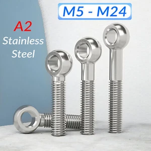 Eye Bolts Threaded Rings Catenary Wire Hanging Eyelet Screws A2 StainlessM5-M24 - Picture 1 of 146