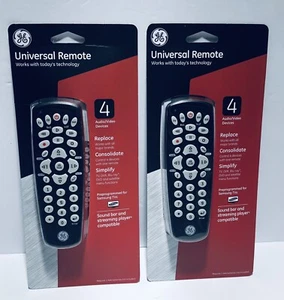 2 GE Universal Remote 4 Audio Video Devices # 27985 TV DVD VCR Cable Satellite - Picture 1 of 5
