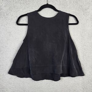 KIT ACE Women's black silk cropped tank top Size 2