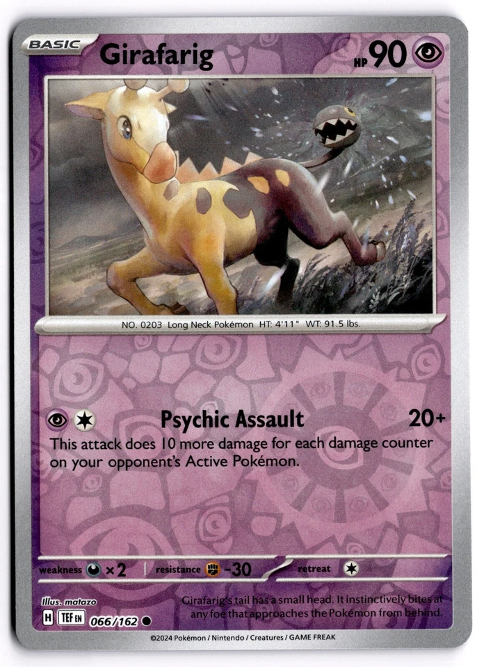 Pokemon TCG Girafarig 066/162 Sv05: Temporal Forces Reverse Holo - Image 1 of 1