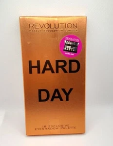 Revolution Hard Day 18 Exclusive Eyeshadow Palette, 12 Shimmer, 6 Matte - Picture 1 of 2