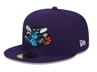 Men's New Era Purple Classic Charlotte Hornets NBA Basketball 59FIFTY Fitted Hat - Image 1 of 4