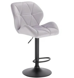 Luxury Knightsbridge Grey Black Velvet Bar Stool Dining Chair Stunning New - Picture 1 of 4