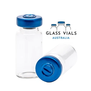 100 x 10ML CLEAR GLASS VIALS STERILE AND UNSEALED ALUMINIUM LID | SHORT - Picture 1 of 3