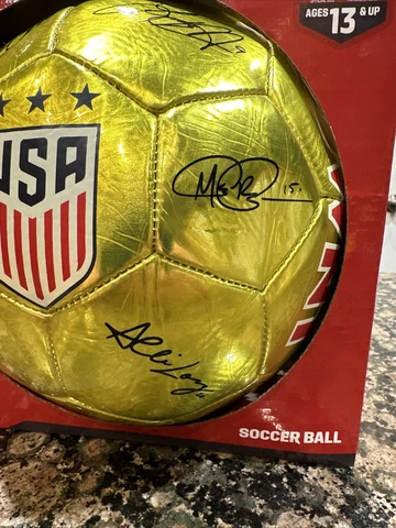 2019 USWNT 5” Gold Tone Soccer Ball Women’s Team USA Signature Replica Size 5 Cover