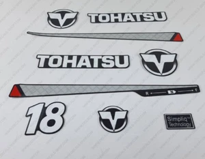 Juego de calcomanías de motor fueraborda de dos tiempos Tohatsu 18 HP reproducción 18 HP - Imagen 1 de 5