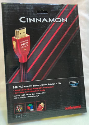 Audioquest Cinnamon 3m/10’ HDMI High Speed with Ethernet Cable Audio Return 3D  - Image 1 of 4