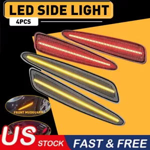 Luces LED laterales transparentes para Chevy Corvette C6 2005-13 delanteras traseras ámbar rojo - Imagen 1 de 12