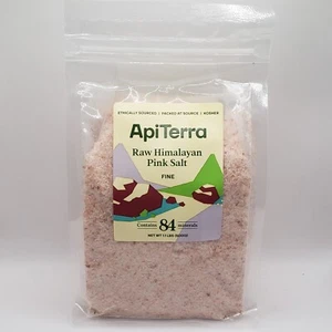 ApiTerra Fine Raw Pink Himalayan Salt 1.1 lbs 84 Minerals Kosher EXP 06/2030 - Picture 1 of 3