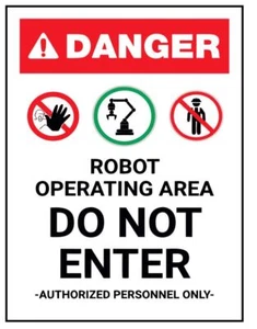 Robot Operating Area Safety Sign Sticker Decal Label D7392 - Picture 1 of 1