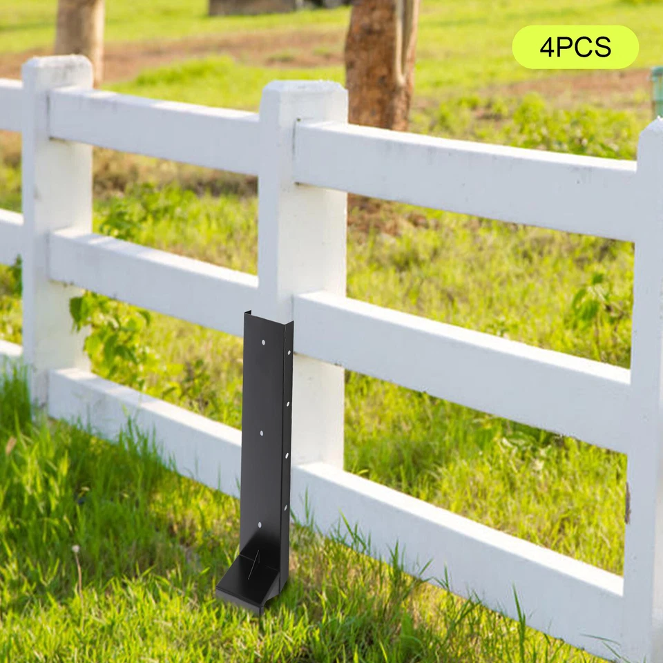 4 Pcs Fence Post Repair Kit Steel Fence Post Support Heavy Duty Fence Post NEW - Image 1 of 4