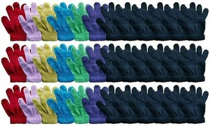 Yacht & Smith Kids Gloves & Mittens in Bulk, Winter Striped Children Age 3-8 - Picture 1 of 34