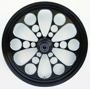 RUEDA DELANTERA NEGRA KOOL KAT 21 X 3.5 HARLEY SOFTAIL HERITAGE FAT BOY SPRINGER - Imagen 1 de 2