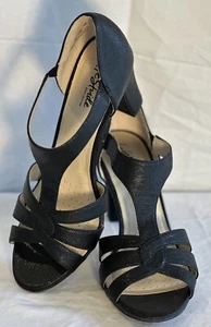 Lifestride Women’s Heels 10 Wide Black Sparkles Sandal Heels - Picture 1 of 8