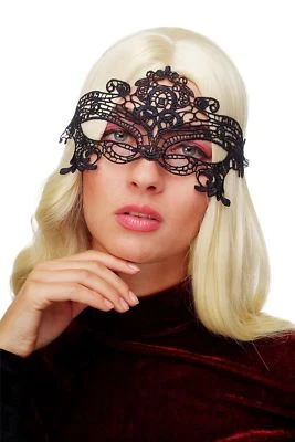 Karneval Maske Damenmaske Schwarze Spitze Halbmaske Maskenball Gothic LS-001 - Bild 1 von 4