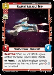 Valiant Assault Ship - Foil #151/262 Star Wars Unlimited Shadows of the Galaxy - Picture 1 of 1