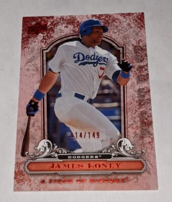 2008 Upper Deck A Piece of History Red Parallel #D /149 James Loney #50 Dodgers - Image 1 of 2