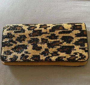 Perlen Clutch Handtasche ~ Neiman Marcus ~ Animal Print Design - Bild 1 von 10