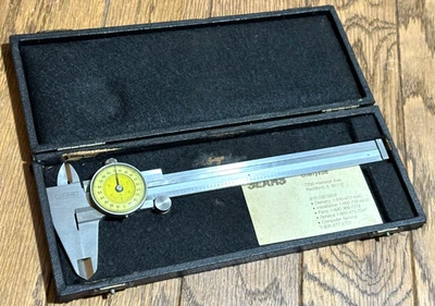 VTG Craftsman 6" Dial Caliper Analog Sliding Ruler Thickness Gauge Case Vernier - Image 1 of 4