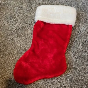Medias tradicionales de navidad de peluche rojo blanco - Imagen 1 de 3