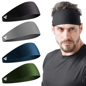 4 Pack Running Headbands for Men Sweatbands Sports Sweat Bands Workout Fitness - Bild 1 von 7