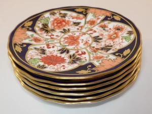 6 Royal Crown Derby 6041 Imari Gilded 5" Side Tea Plates Lot E 1909 Excellent - Picture 1 of 6