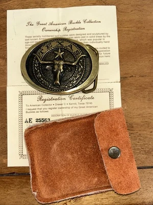 Hebilla de cinturón de latón ovalada Texas Long Horn Heritage como nueva  Foto 1 de 4