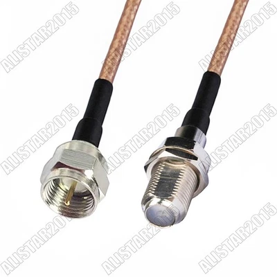 F male straight to F Type Female Jack pigtail cable RF RG179 50cm for Wireless - Image 1 of 3