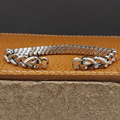 Correa de reloj de cóctel vintage para damas JB Champion llena de oro blanco sin usar años 50 Foto 1 de 4