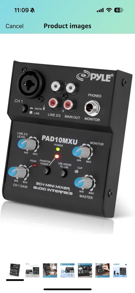 NEW Pyle PAD10MXU 2 Channel Mini Audio Mixer - FREE SHIPPING - Image 1 of 2