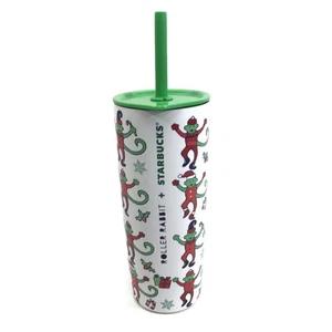 NUEVO vaso Starbucks + Roller Rabbit 24 oz acero inoxidable vacaciones Navidad - Imagen 1 de 6