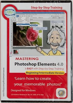 Amazing eLearning Mastering Adobe Photoshop Elements 4.0 training tutorial PC CD - Image 1 of 2