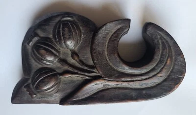 Antique 19thC Chinese Medicine Scale In Hardwood Box Relief Carved Poppy Design - Image 1 of 4