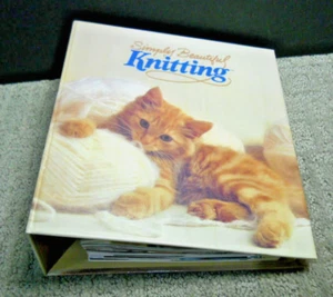 Simply Beautiful Knitting Book Vintage Binder Of Patterns Hats Scarves Sweaters - Picture 1 of 10