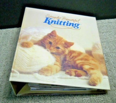 Simply Beautiful Knitting Book Vintage Binder Of Patterns Hats Scarves Sweaters - Image 1 of 4