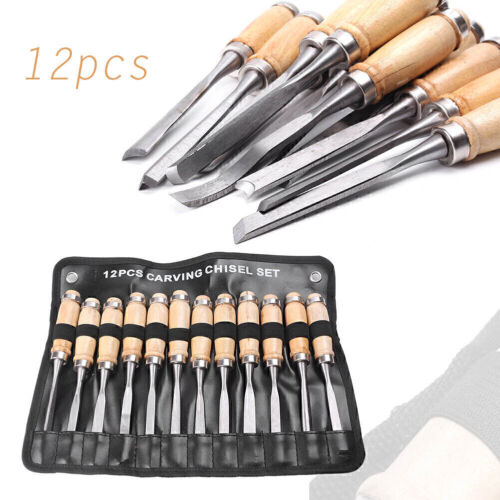 Wood Carving Hand Chisel Set Woodworking Professional Lather Gouges Tools po