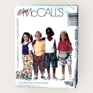 Vintage McCall's Sewing Pattern 5356 Unisex Childs Tops Pants Shorts Size 4-6 - Picture 1 of 2