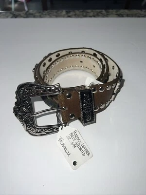 Peacock Leather Belt. Imported.  Size S/M - Image 1 of 4