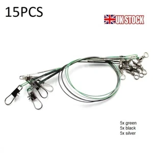 WIRE TRACES spinning pike fishing swivel zander Lure Swivel Link - Picture 1 of 4